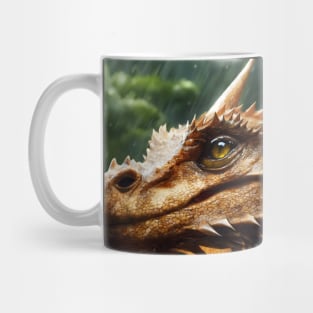 Bronze Majestic Dragon in a Rainy Forest Mug